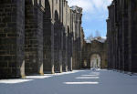 Kirchenruine im Schnee, Blick nach Osten, 2015